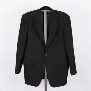Bill Blass Mens Classic Camel Hair Blazer Sport Coat Black SZ 42L Acetate Lining